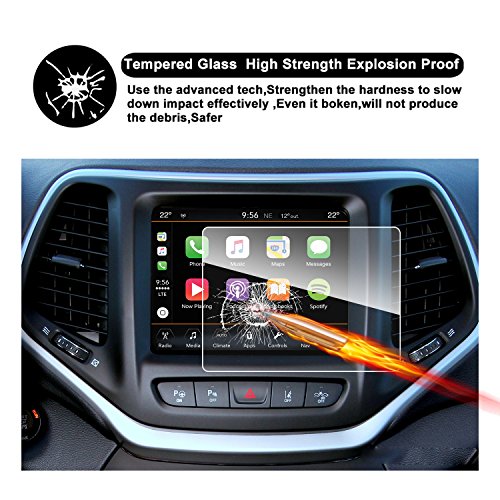 2014-2018 Cherokee Uconnect Touch Screen Car Display Navigation Screen Protector, Ruiya Hd Clear Tempered Glass Car In-Dash Screen Protective Film (8.4-Inch) #TOP1