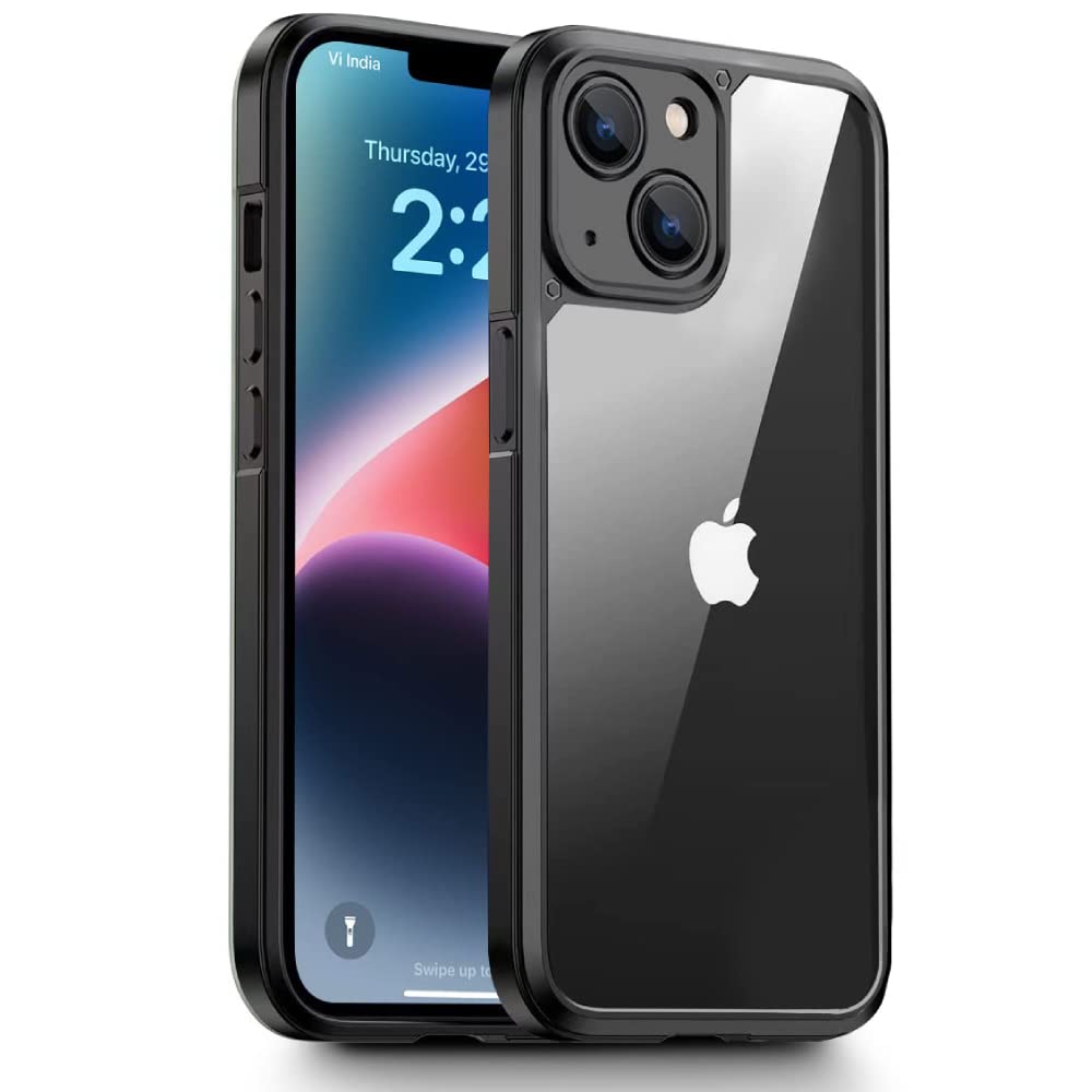 Enflamo Polypropylene Back Case Cover Designed For Iphone 14, Ultra Hybrid With Drop And Camera Lens Protection Transparent Hard (Black) (B0BH2VTT2R) Amazon Price History, Amazon Price Tracker