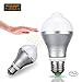 HAIMI TREE Motion Sensor Light Bulb, 9W E26/E27 Smart PIR LED Bulbs Auto On/Off Night Lights for Stairs Garage Corridor Walkway Yard Hallway Patio Carport (Cold White)