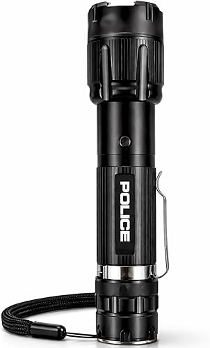 Police Pistola paralizante para defensa personal 1159 - Recargable de alto voltaje con linterna LED, compacta y resistente, seguridad personal