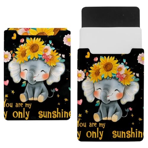 Funda para portátil de 13.8 x 10.2 pulgadas maletín para notebook de elefante y flores