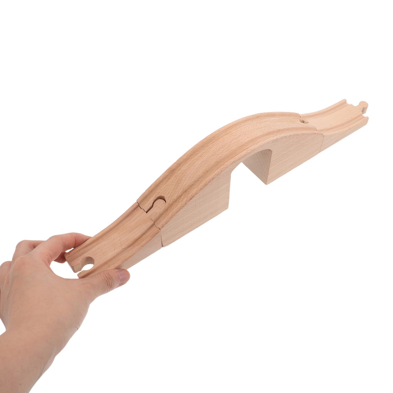 Set Accessori per Pista Giocattolo in Legno con Ponte Singolo, Espansione Trenino Educativo per Ragazzo Ragazza, Kit Costruzione Stimola Creatività e Collaborazione Familiare