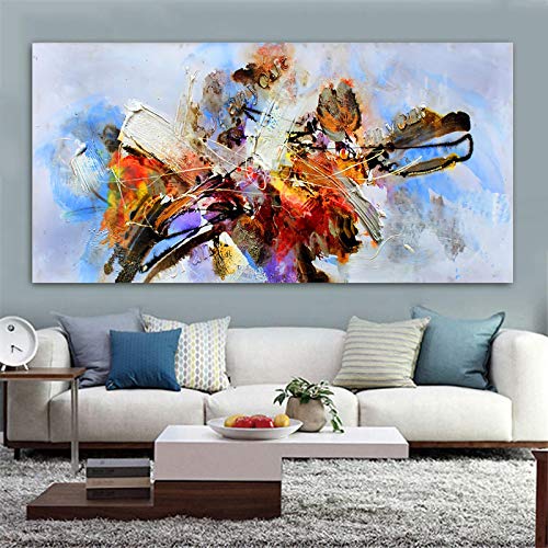 Peinture abstraite imprimée sur toile de qualité supérieure format 50x100 cm affiche artistique