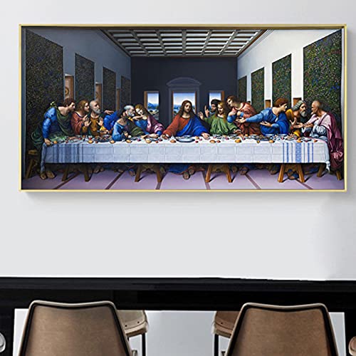 La última cena de Leonardo Da Vinci Famoso cuadro enmarcado de arte de pared Pinturas en lienzo Decoración de arte enmarcada Cover
