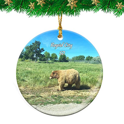 Rapid City Bear Country USA South Dakota USA Adorno de Navidad, recuerdo de viaje, colgante personalizado para árbol de Navidad