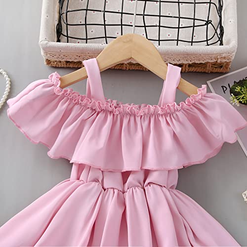 VINUOKER Toddler Girls Princess Party Dress Little Girl Summer Dress Off-Shoulder Suspender Sundress3