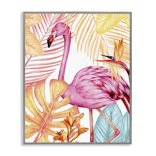 Flamingo Tropical Botanical, 16 x 20 Inch Framed Giclée Print