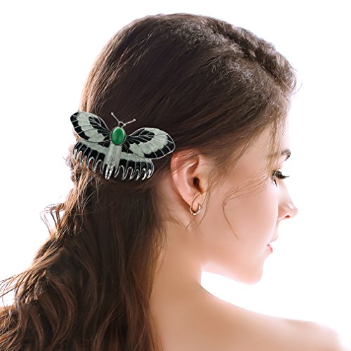 Aukmla Hair Comb Clip Titanic Ross Butterfly Headpiece Wedding for Daily and Party