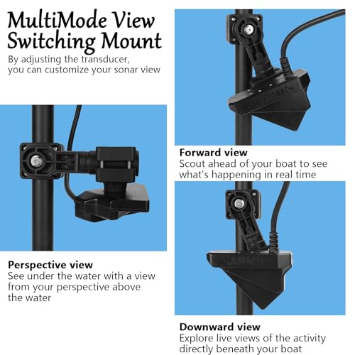 VINmounts 0 Degree Mount Compatible with LVS32,MultiMode Transducer Mount for Pole & Trolling Motor Shaft