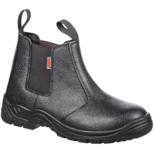 BKS Mens Leather Safety Steel Chelsea Dealer Slip On Ankle Work Boots Size 3 to 14 UK