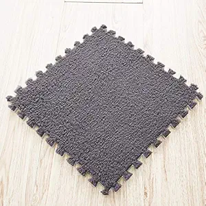 Leoie Puzzle Exercise Mat, Splice Floor Mat Door Floor Carpet Foam Pad Square Crawling Area Mat for Living Room Bedroom Gray 30 * 30 * 1cm