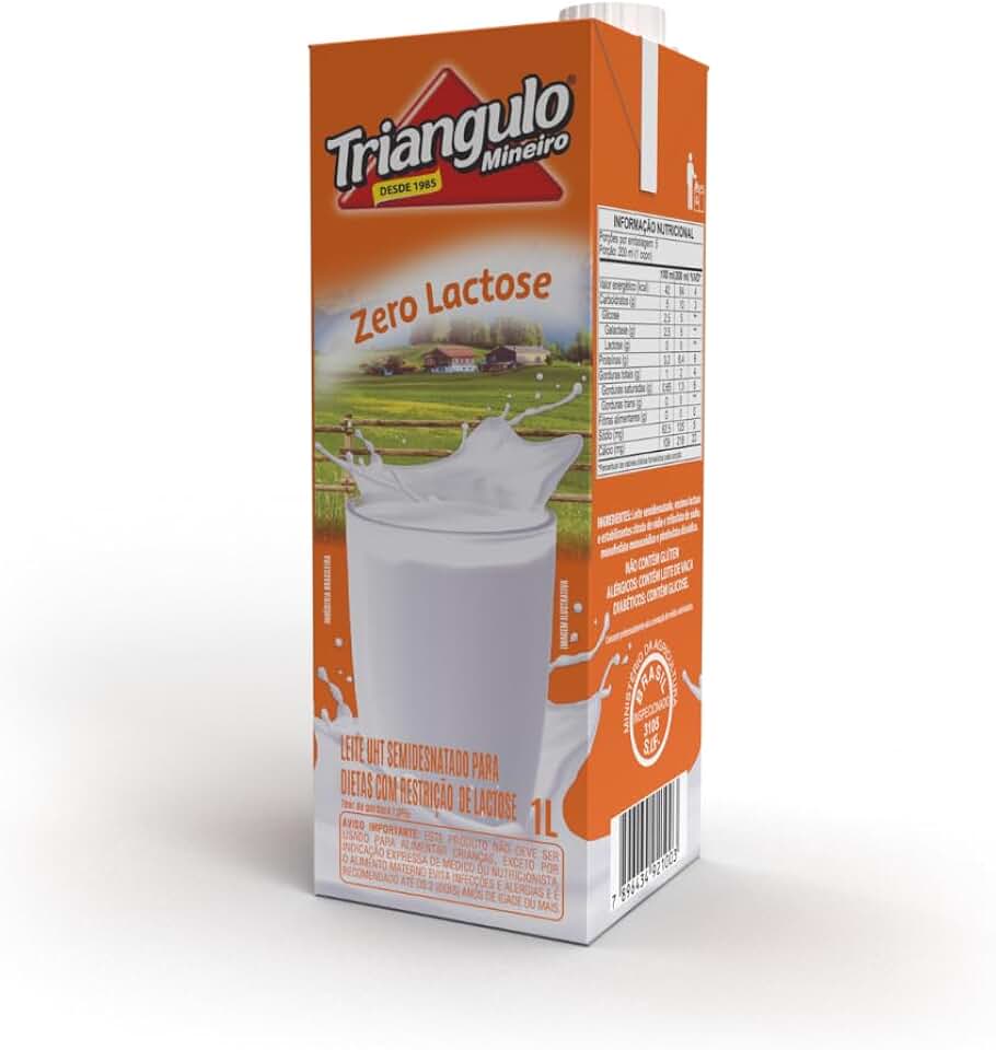 Leite Semidesnatado Zero Lactose UHT de 1 Litro, Triângulo