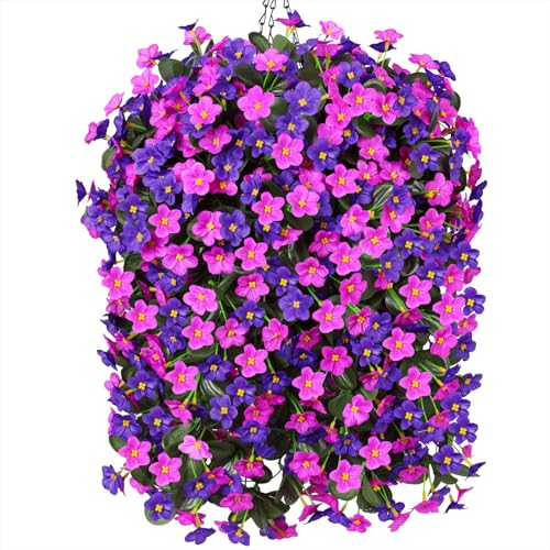 Artificial Fake Hanging Flowers with Basket for Outdoor Decoratio...