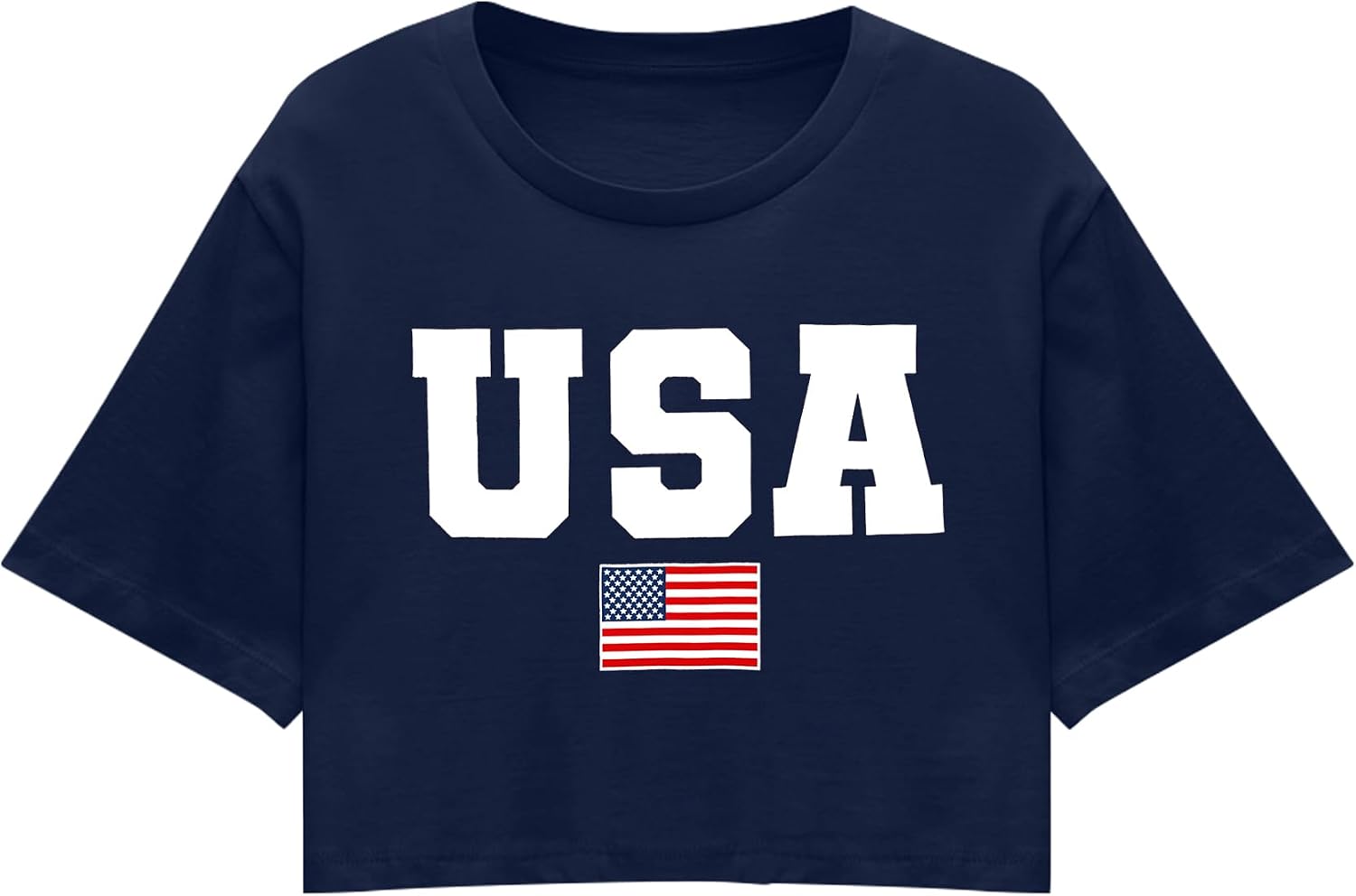 hohololo USA Crop Tops Women 4th of July Shirts Patriotic Shirt American Flag Tee Memorial Day Tshirt Girls Crop Tops thumbnail