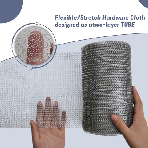 534 x 30 ft 304 stainless steel mesh wire mesh for rodent hole fill fabric gap blocker double layer metal mesh roll flexible stretchy for garden house and diy a-534 x 30 ft