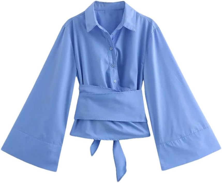 Women's Long Sleeve Tie Bow Shirt