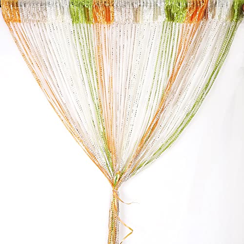 Fadenvorhang, Fadenvorhang Glitzer Weiss 100 x 200 cm Wandvorhang Schaufensterdekoration, Dekorative Gardine Raumteiler ...