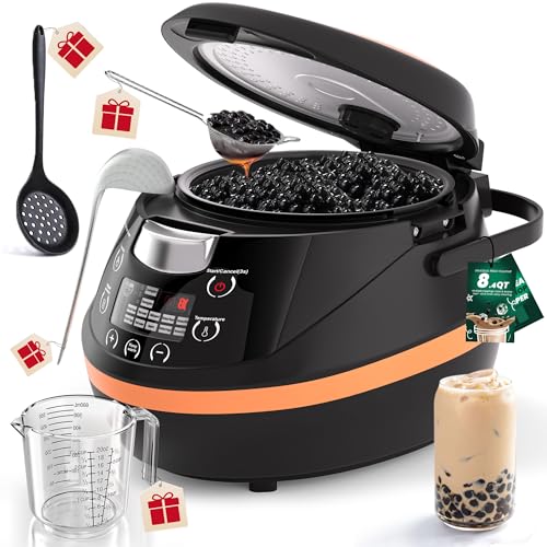Image of WantJoin Boba Maker - Commercial 8L Bubble Cooker Automatic Cooking Pot Tapioca Maker Warmer Machine for Bubble Tea Milk Tea Restaurant Dessert Stores, 1350W