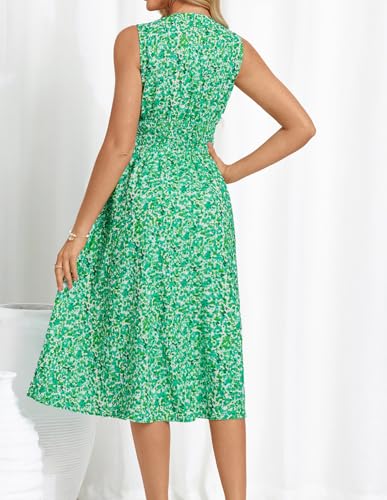 Image of GRACE KARIN Women's 2025 Casual Summer Tank Dress V Neck Sleeveless Midi Floral Beach Dress with Pockets
