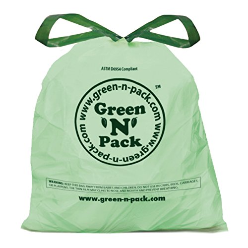 Green'N'Pack DSO4-120 Small Garbage Bags, Drawstring, 4 Gallon