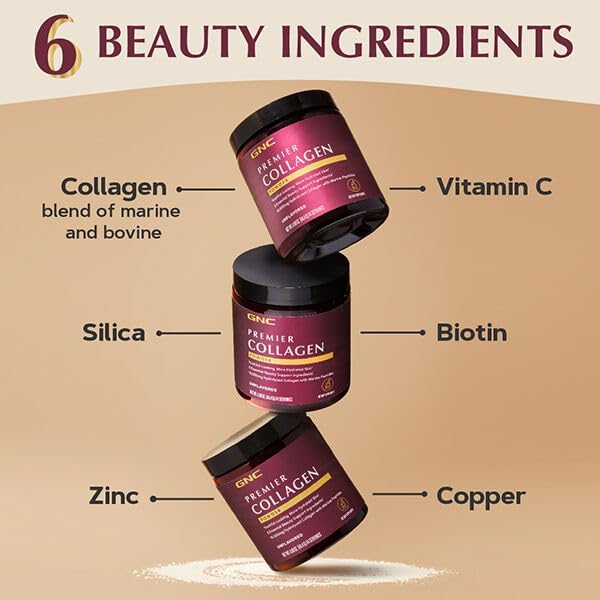 Miniatura 6 de GNC Colágeno en polvo Premier - Sin sabor  Formulado con 6 ingredientes esenciales de apoyo de belleza  14 porciones