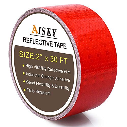 Snapklik.com : AISEY 2 X 30 Feet Reflective Safety Tape Red Hazard ...