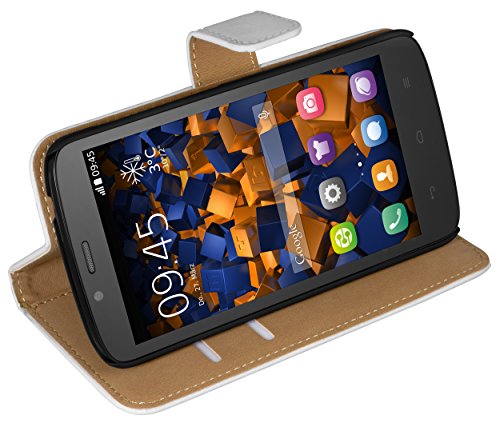 Mumbi Poche Bookstyle Compatible avec Honor Holly, Blanc
