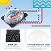 Goplus Solar Pool Heater Above Ground, Inground Swimming Pool Dorm Heater with Rotatable Hose Connectors and Foldable Legs, Solar Powered Water Heating