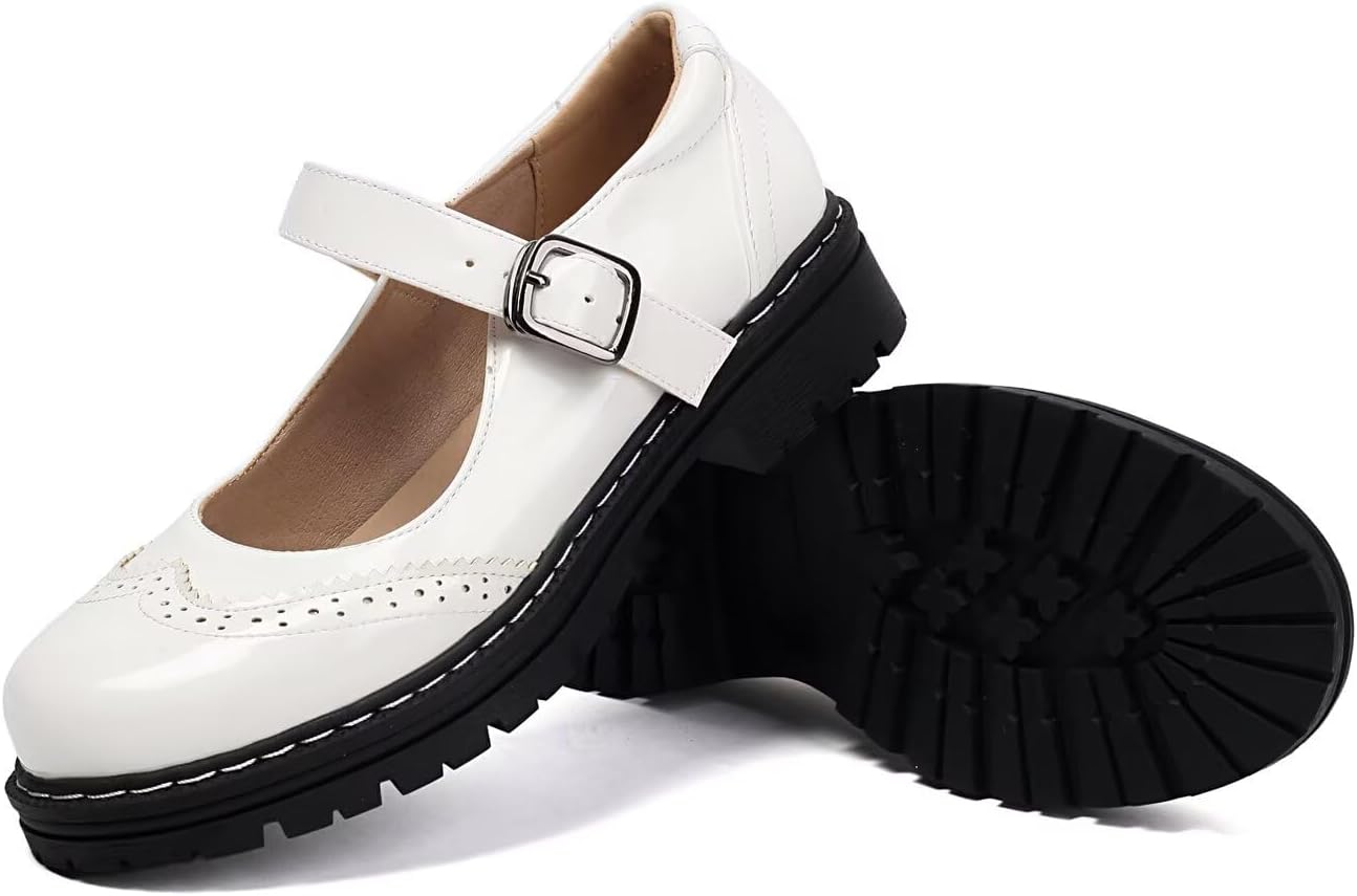 Mary Jane for Women Gothic Oxford Shoes - Flat Shoes, Ankle Tied, Round Toe for Casual Dresses, Work, and Campus - Image 6