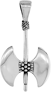 Sterling Silver Double Axe Pendant  1 1 2 inch Tall  - Compare price
