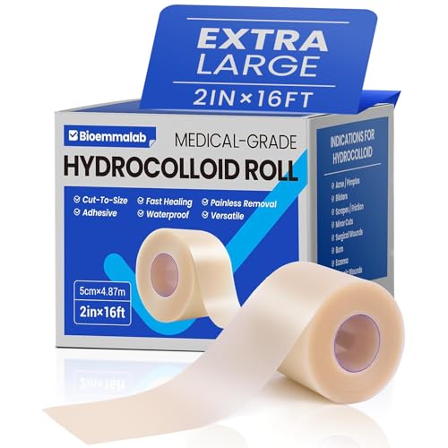 Hydrocolloid Roll Adhesive Bandages Medical Grade Pimple Tape, 2in x 16ft
