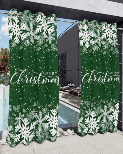 Boanket Outdoor Curtains for Patio Waterproof 84 Inches Long, Merry