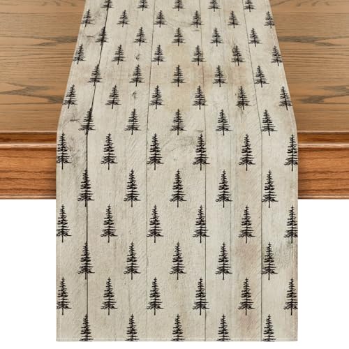 Image of Artoid Mode Xmas Tree Christmas Table Runner Home Party Decor 13x72 Inch