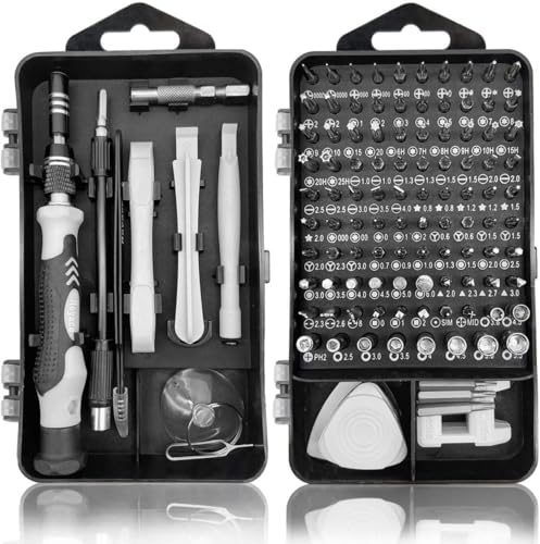 Image of 115-in-1 Precision Magnetic Screwdriver Set with Storage Case | Professional Multi-Bit Repair Tool Kit for Laptop, Mobile, PC, Watch, Eyeglasses, Gaming Console & Electronics (Black)