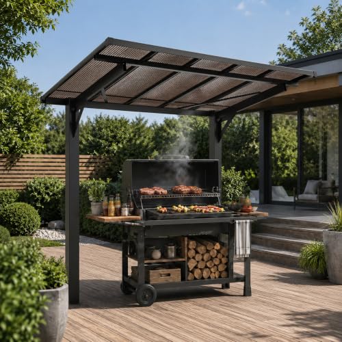 8x5FT Grill Gazebo Outdoor Pergola Patio Awning with Shade Canopy