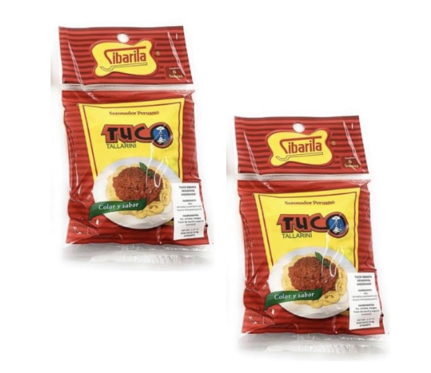 Sibarita Tuco Tallarin - Condimento de espagueti - Importado de Perú - 1.97 onzas - 6 unidades cada uno - Paquete de 2