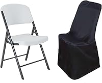Vista 5 de Efavormart - 5 fundas para sillas plegables de poliéster negro, duraderas y reutilizables