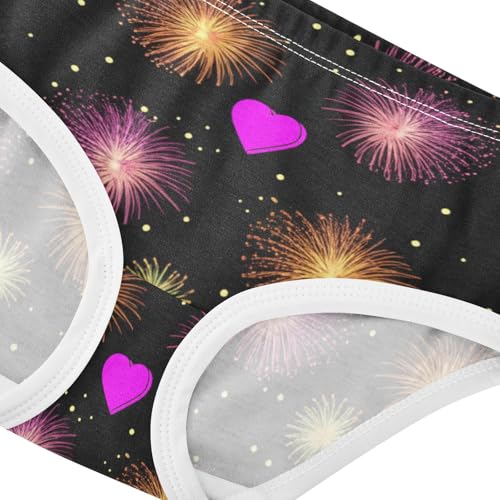 Vibrant Hearts Fireworks Black Cute Panties Girl Girls Underwear Toddlers Cotton Aesthetic Underpants Briefs 2t4