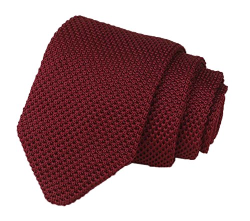 Men Solid Iron Wine Red Knit Ties Vintage Fashion 2" Handmade Necktie For Gifts #TOP19