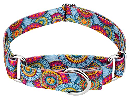 Country Brook Petz - Sky Mandala Martingale Dog Collar - Groovy Collection Featuring Far Out Designs (5/8 Inch, Small)