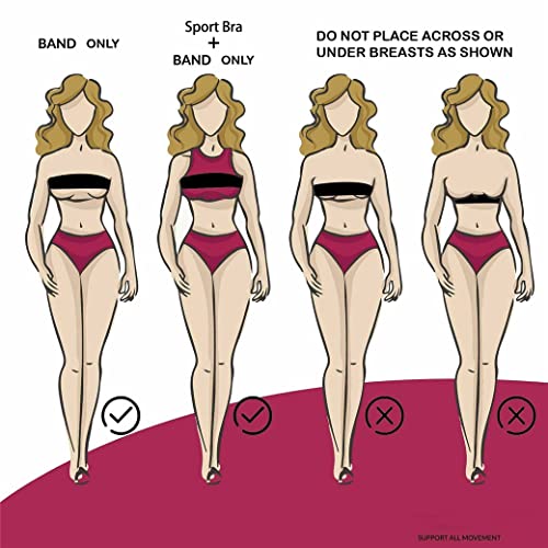 Stoßfestes Bruststützband, kein Hüpfen, nach Operationen, verstellbarer extra Sport-BH, großes Bruststabilisator-Band, Schwarz, Einheitsgröße