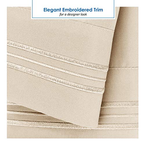Image of Nestl Beige Cream Short Queen Sheets for RV, Hotel Luxury RV Queen Sheets Set, 6 Piece Fitted Bed Sheet Set and Pillowcases, Super Soft, Wrinkle-Free, and Breathable Camper Bedding
