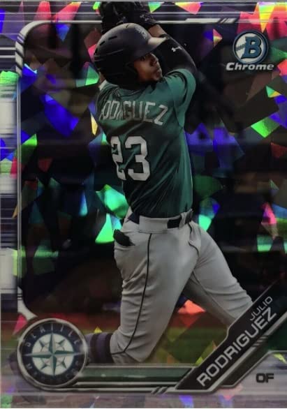 2019 Bowman Draft Chrome - Julio Rodriguez - SAPPHIRE EDITION REFRACTOR - Seattle Mariners Baseball Rookie Card RC #BDC-60