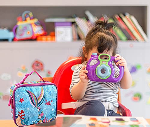 Happysunny LX2021-018 Mermaid Lunch Box For Girls Kids Children Reversible Sequin Lightweight Reusable Insulated Lunch Bag thumb #5