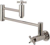Vista 7 de Kingston Brass KS8103ZX - Grifo de cocina para llenado de ollas de montaje en pared, latón antiguo