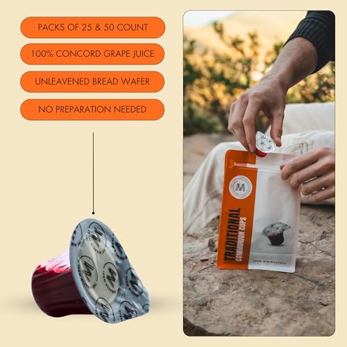 Image of Travel Pack - The Miracle Meal Pre-Filled Traditional Communion Cup - Bag of 50 with Wafer and 100% Concord Grape Juice
