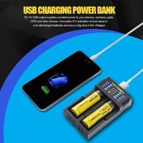 Victagen N2 PLUS Universal Smart Charger, Speedy 18650 Battery Charge thumb #2