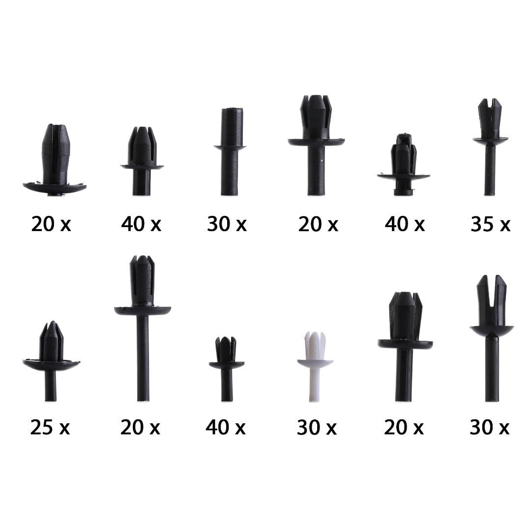 KS Tools 420.0920 Juego de clips de sujeción - remache a presión, 350 pzs