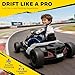 Qaba Electric Go Kart, 24V 9Ah Big Battery, Kids Drift Kart with Dual 150W Motors, Adjustable Seat & 11.2MPH High Speed, Slow Start, 5-Point Safety Belt, for 6-12 Years, White