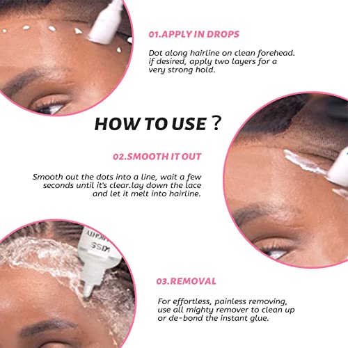 2 Pcs Cola peruca de renda | 80g de cola adesiva de peruca impermeável invisível | Cola de substitui